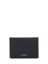 Jil Sander Logo Detail Leather Card Holder In Black