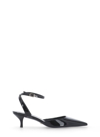 Stuart Weitzman 'barelythere' Black Pumps With Ankle Strap In Patent Leather Woman In Black