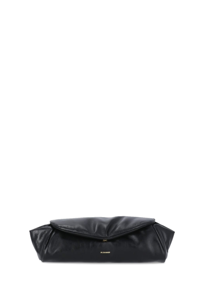 Jil Sander Cannolo Shoulder Bag In Black
