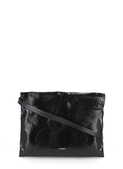 Jil Sander Cushion Shoulder Bag In Black