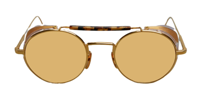 Thom Browne Limited Edition Acetate And Titanium Round Sunglasses In Gold