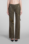 Blumarine High-rise Flared Cargo Jeans In Green
