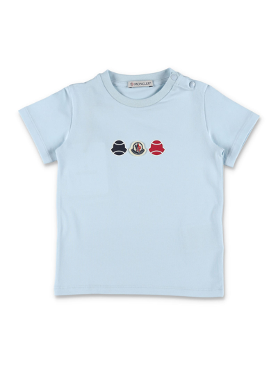 Moncler Kids' Short Sleeves T-shirt In White