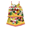 Dolce & Gabbana Poplin Set With Lemon And Cherry Print In Multicolour