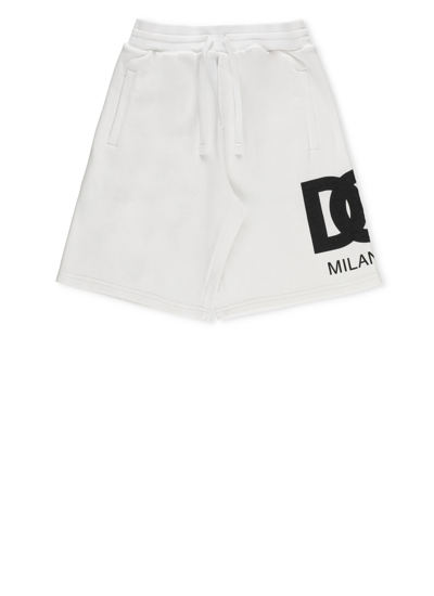 Dolce & Gabbana Kids' Cotton Bermuda In White