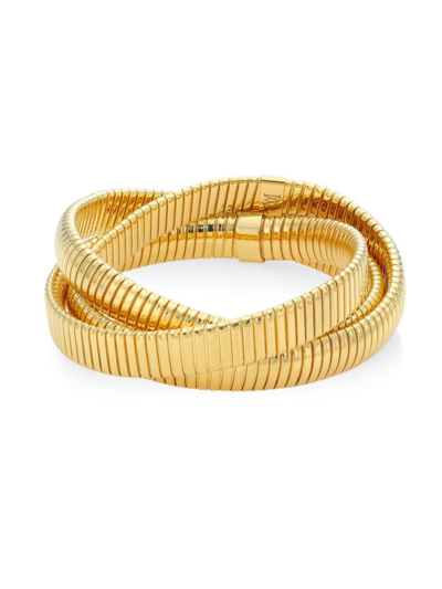 Alberto Milani Women's 18k Yellow Gold 3-strand Slip-on Tubogas Bracelet