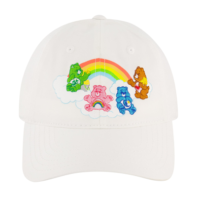 Care Bears Classic Group Rainbow Stripes Baseball Cap In White