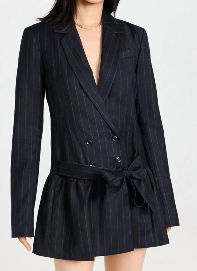 Marissa Webb Ainsley Pinstripe Drop Waist Blazer Dress In Tatum Pinstripe In Black