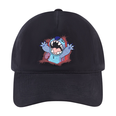 Disney Stitch Print With Embroidery Dad Cap In Black