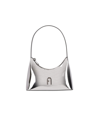 Furla Diamante Mini Shoulder Bag In Silver