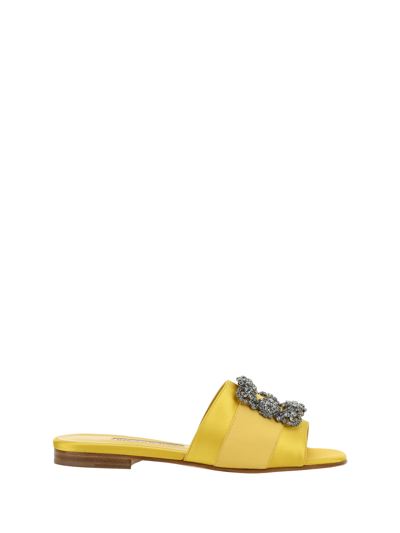 Manolo Blahnik Sandals In Yellow
