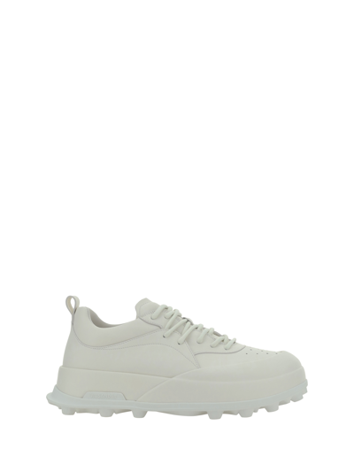 Jil Sander Chunky Panelled Leather Sneakers In Porcelain