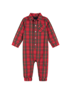 ANDY & EVAN BABY BOY'S HOLIDAY PLAID FLANNEL ROMPER