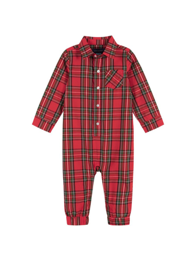 Andy & Evan Baby Boy's Holiday Plaid Flannel Romper In Red