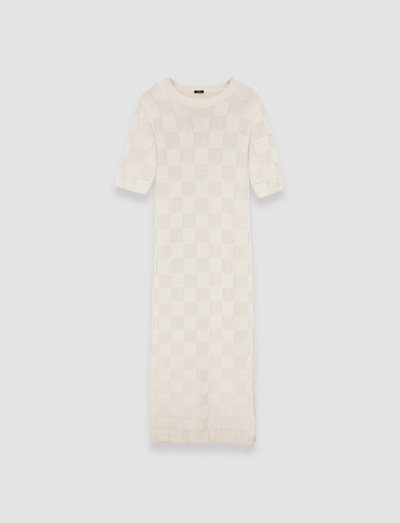 Joseph Textured Vichy Knitted Dress In Papyrus