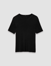Joseph Womens Navy Crisp Rayon Round Neck Woven Top In Black