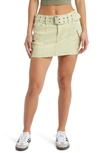 PACSUN CARSON BELTED DENIM CARGO MINISKIRT