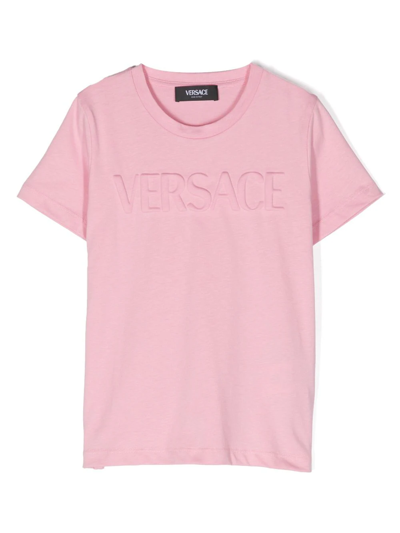 Versace T-shirt  Logo Kids In Pink