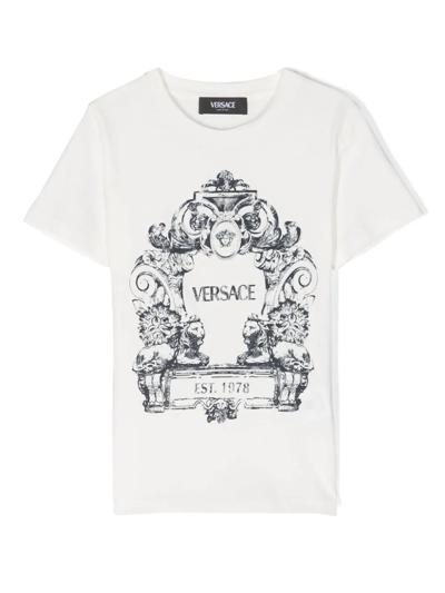 Versace T-shirt  Cartouche Kids In White
