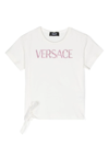 Versace Rhinestoned Logo-embellished T-shirt In White