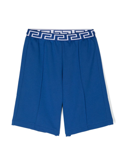 Versace Shorts Con Bordo Greca Kids In Blue