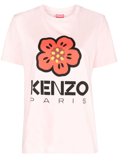 Kenzo T-shirt Boke Flower In Pink