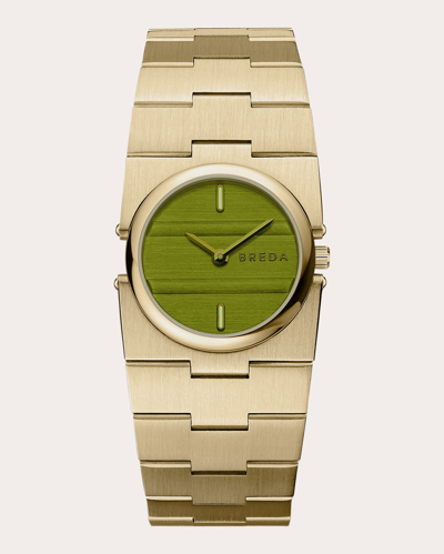 Breda Women's Green & 18k Gold-plated Sync Bracelet Watch