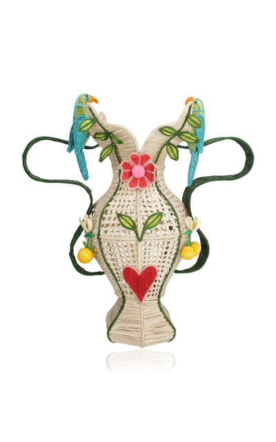 Mercedes Salazar Parrots´ Love Big Flower Vase In Neutral
