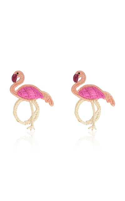 Mercedes Salazar Set Of 2 Flamingo´s Party Napking Ring In Multi