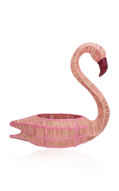Mercedes Salazar Flamingo Bread Basket In Multi