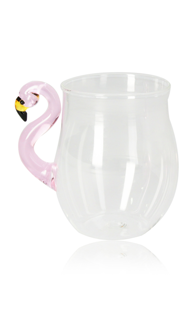 Mercedes Salazar Set Of 2 Flamingo Tea Glass In Multi