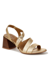 Naturalizer Veva Strappy Sandal In Dark Gold Faux Leather