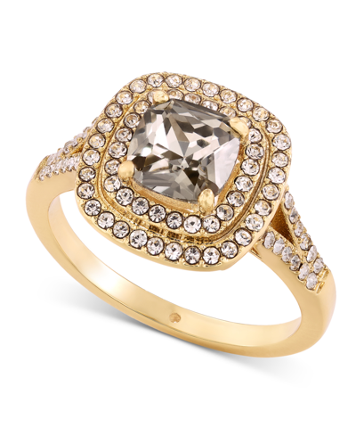 Charter Club Gold-tone Pave & Cushion-cut Crystal Ring, Created For Macy's