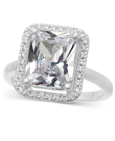 Charter Club Silver-tone Pave & Cushion-cut Cubic Zirconia Ring, Created For Macy's