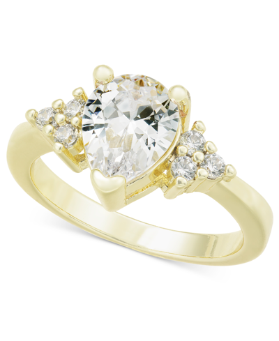 Charter Club Gold-tone Pave & Pear-shape Cubic Zirconia Ring, Created For Macy's