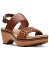 CLARKS SEANNAH STEP WOVEN STRAP CLOG-STYLE PLATFORM SANDALS