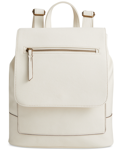 Style & Co Hudsonn Flap Backpack, Created For Macy's In Alabaster