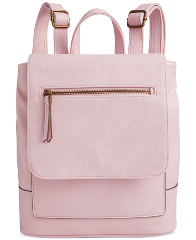 Style & Co Hudsonn Flap Backpack, Created For Macy's In Lotus Pink