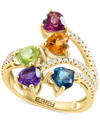 EFFY COLLECTION EFFY MULTI GEMSTONE (2-1/3 CT. T.W.) & DIAMOND (1/4 CT. T.W.) HEART STATEMENT RING IN 14K GOLD