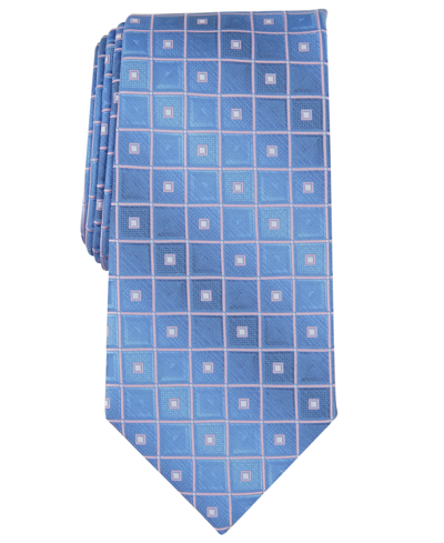 Perry Ellis Men's Mower Geo-tile Tie In Blue