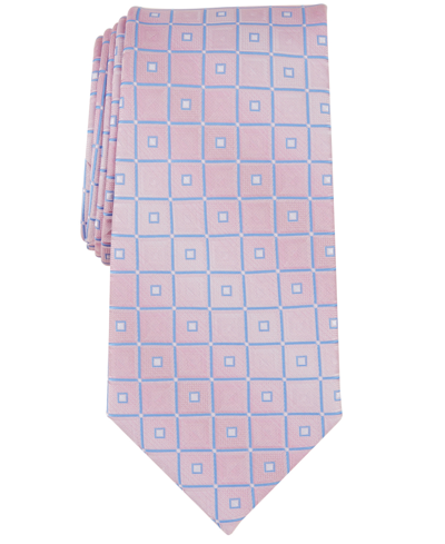 Perry Ellis Men's Mower Geo-tile Tie In Pink