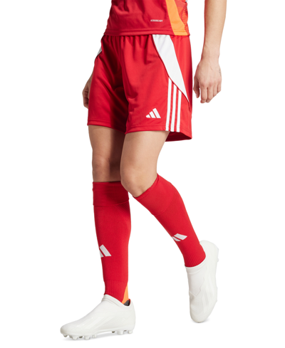 Adidas Originals Women's Active Tiro 24 Performance Drawstring Shorts In Team Power Red,white