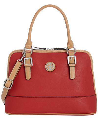 Giani Bernini Saffiano Dome Satchel, Created For Macy's In Red