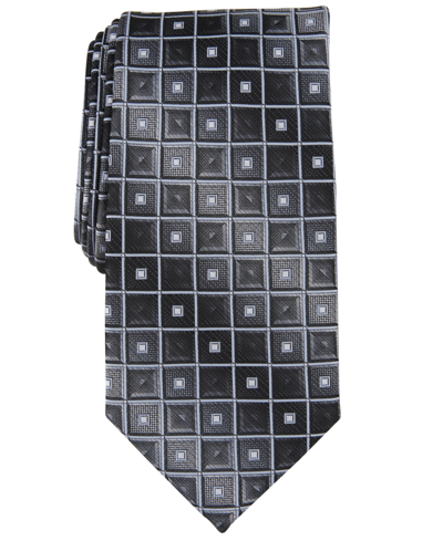 Perry Ellis Men's Mower Geo-tile Tie In Black