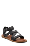 Toms Sloane Ankle Strap Sandal In Black Leather