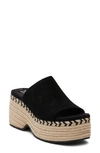 Toms Lailam Espadrille Platform Slide Sandal In Black Suede