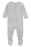 Ruggedbutts Origami Print Zip Footie In Gray
