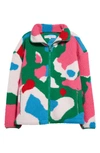 Jw Anderson Abstract-pattern Fleece-texture Jacket In Pink/ Multi