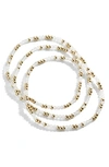 Baublebar Sadie Set Of 3 Semiprecious Bead Stretch Bracelets In White