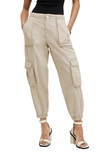 Allsaints Frieda Denim Cargo Joggers In Natural White